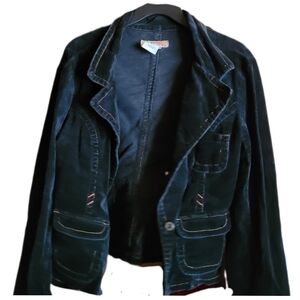 Black Corduroy PARIS BLUES Blazer Jacket, Junior's Large Waist-Length